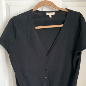 EILEEN FISHER SHORT SLEEVE CASHMERE BLEND CARDIGAN